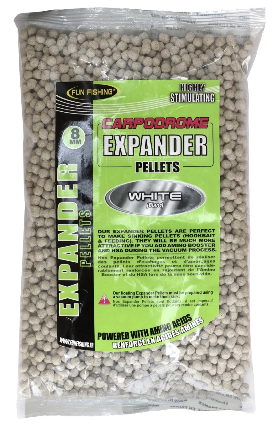 Fun Fishing Carpodrome Expander Pellets White 500g 8mm 1 Fun Fishing Carpodrome Expander Pellets White 500g 8mm